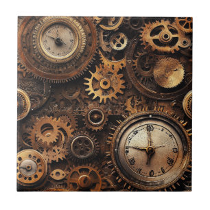 Vintage Steampunk Ceramic Tile