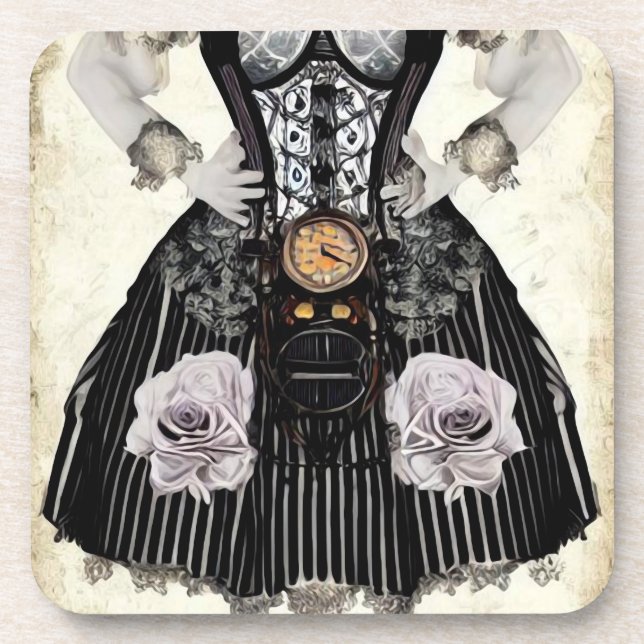Vintage Steampunk Corset Dress Coaster (Front)