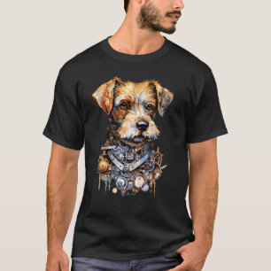 Vintage Steampunk Dog Art, Mechanical Canine Graph T-Shirt