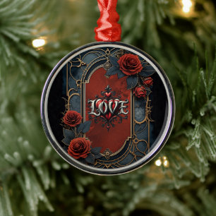 Vintage steampunk elegance clockwork Roses of Love Metal Tree Decoration