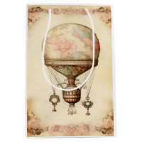 Vintage Steampunk Floral Hot Air Balloon