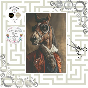 Vintage Steampunk Horse Decoupage Tissue Paper