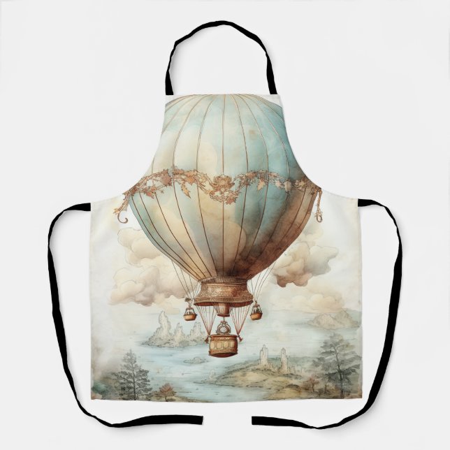 Vintage Steampunk Hot Air Balloon (2) Apron (Front)