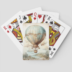 Vintage Steampunk Hot Air Balloon (2) Playing Cards