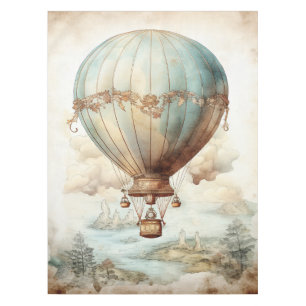 Vintage Steampunk Hot Air Balloon (2) Tablecloth