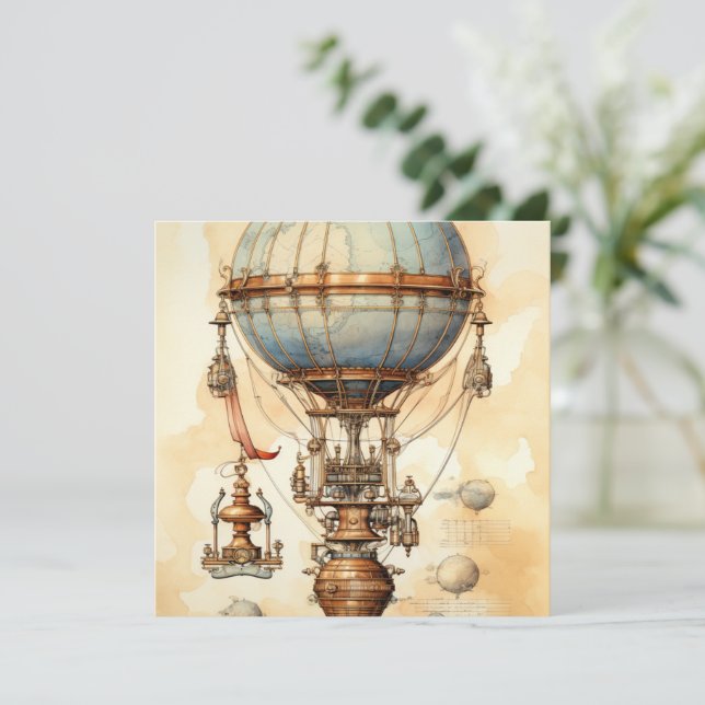 Vintage Steampunk Hot Air Balloon (3) (Standing Front)