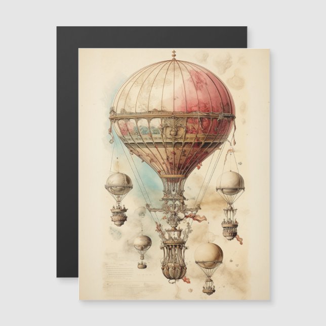 Vintage Steampunk Hot Air Balloon (4) (Front/Back)