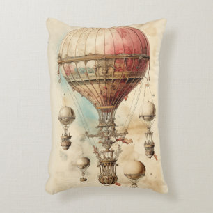 Vintage Steampunk Hot Air Balloon (4) Decorative Cushion