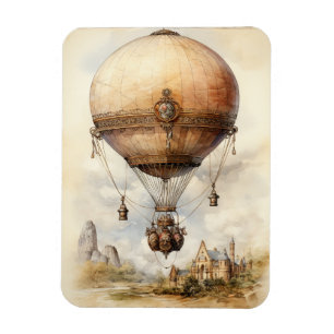 Vintage Steampunk Hot Air Balloon Magnet