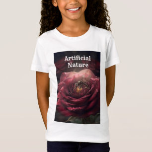 Vintage Steampunk Insect Rose Teen White T-Shirt
