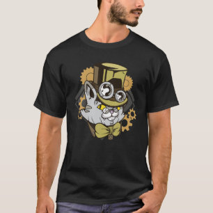 Vintage Steampunk Kitten Cat With Hat, Glasses Bri T-Shirt