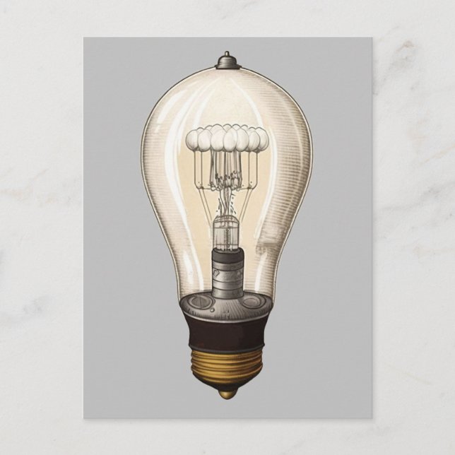 Vintage Steampunk Light Bulb Postcard (Front)