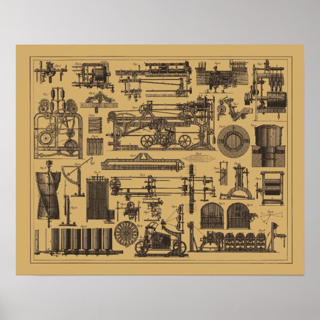 Vintage Steampunk Machinery Poster (Front)