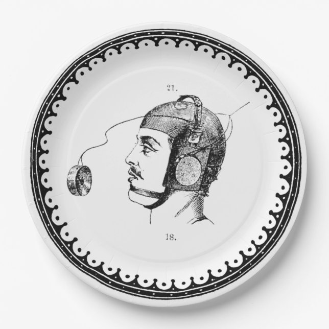 Vintage Steampunk Man Paper Plate (Front)