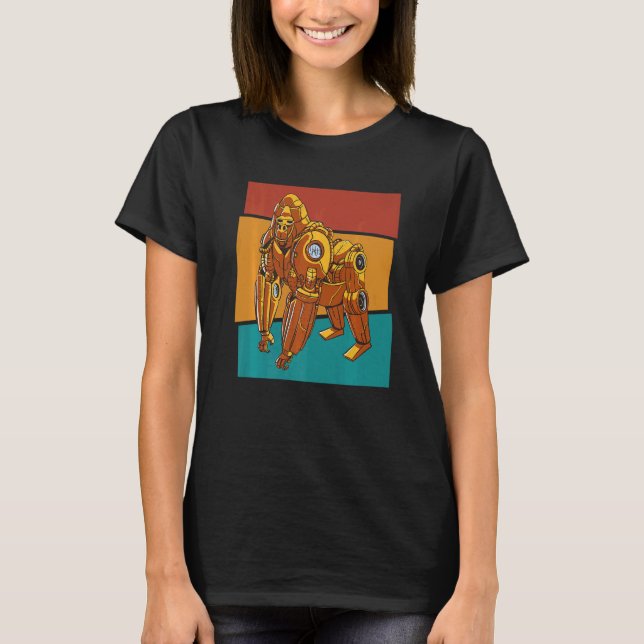 Vintage Steampunk Monkey Mechanical Gorilla   T-Shirt (Front)