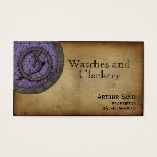 Vintage Steampunk Monogram Purple S