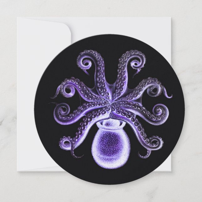 Vintage Steampunk Octopus - Purple (Front)