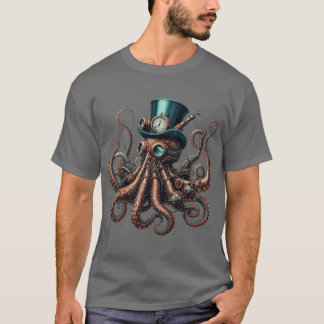 Vintage Steampunk Octopus retro T-Shirt