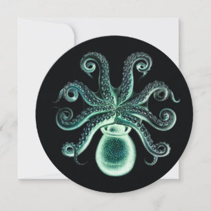 Vintage Steampunk Octopus - Teal