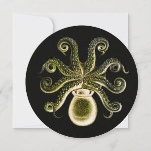 Vintage Steampunk Octopus - Yellow