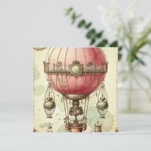 Vintage Steampunk Pink Hot Air Balloon (2)