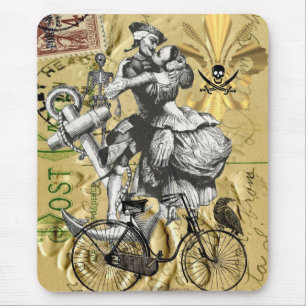 Vintage steampunk pirate mouse pad