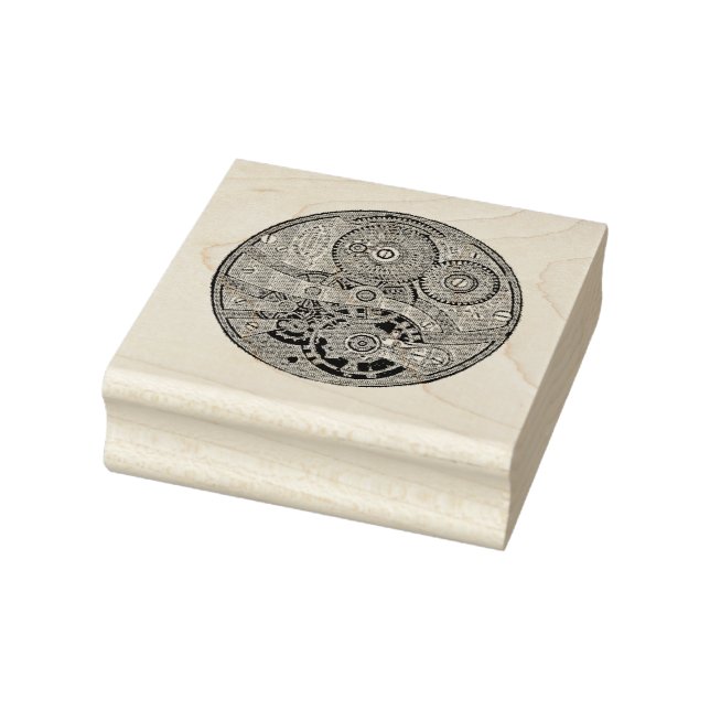 Vintage Steampunk Pocket Watch Gears Art Stamp (Stamp)
