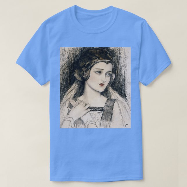 Vintage Steampunk Renaissance beautiful Ren woman T-Shirt (Design Front)