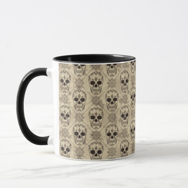 Vintage Steampunk Skulls Mug (Left)