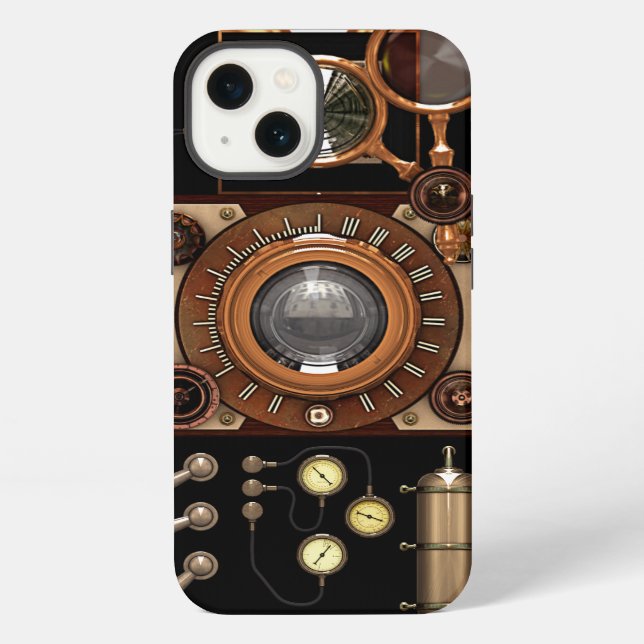 Vintage Steampunk TLR Camera (Dark) iPhone Case (Back)