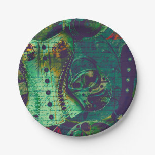 Vintage Steampunk Wallpaper Paper Plate
