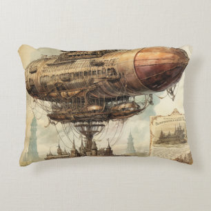 Vintage Steampunk Zeppelin (10) Decorative Cushion