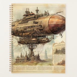 Vintage Steampunk Zeppelin (10) Planner