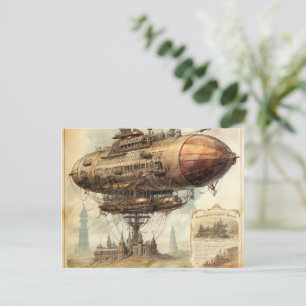 Vintage Steampunk Zeppelin (10) Postcard