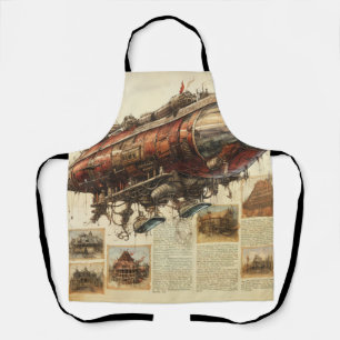 Vintage Steampunk Zeppelin (11) Apron