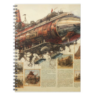 Vintage Steampunk Zeppelin (11) Notebook