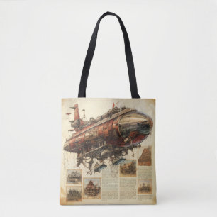 Vintage Steampunk Zeppelin (11) Tote Bag