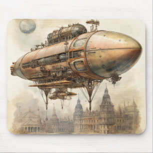 Vintage Steampunk Zeppelin (12) Mouse Pad