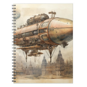 Vintage Steampunk Zeppelin (12) Notebook