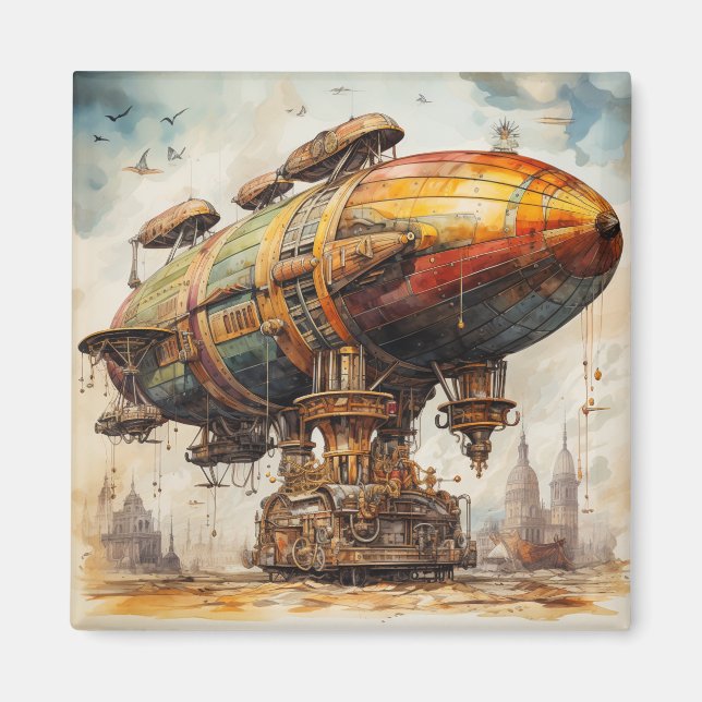 Vintage Steampunk Zeppelin (1) Magnet (Front)