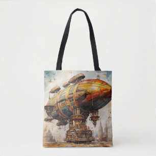 Vintage Steampunk Zeppelin (1) Tote Bag