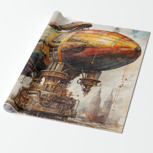 Vintage Steampunk Zeppelin (1) Wrapping Paper