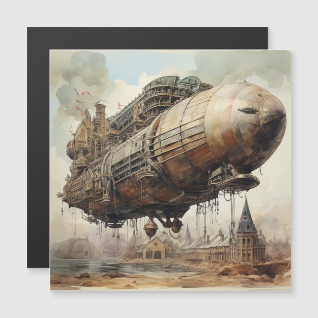 Vintage Steampunk Zeppelin (2) (Front/Back)