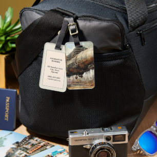 Vintage Steampunk Zeppelin (2) Luggage Tag