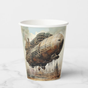 Vintage Steampunk Zeppelin (2) Paper Cups