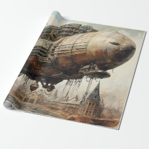 Vintage Steampunk Zeppelin (2) Wrapping Paper