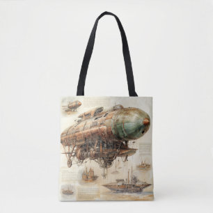 Vintage Steampunk Zeppelin (4) Tote Bag