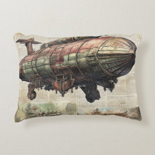 Vintage Steampunk Zeppelin (6) Decorative Cushion