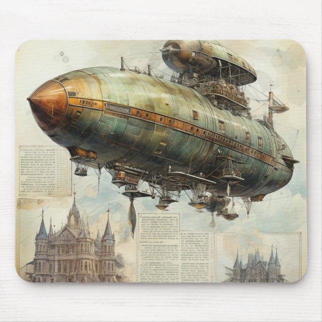 Vintage Steampunk Zeppelin (7) Mouse Pad (Front)