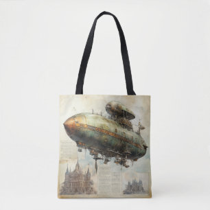Vintage Steampunk Zeppelin (7) Tote Bag